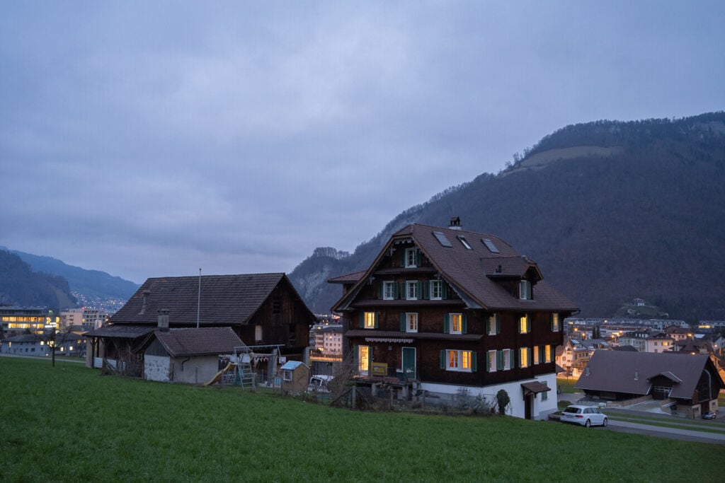 Typical swiss hours on a cloudy winter morning