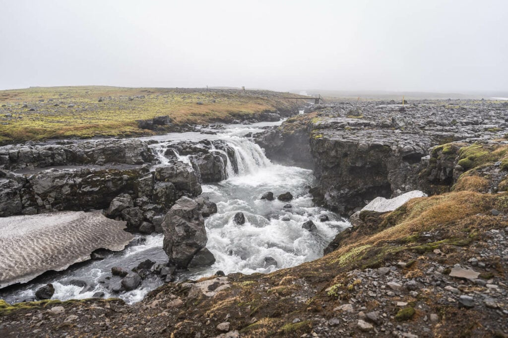 Icelandic landscape around the Skoga river on the waterfall way trail