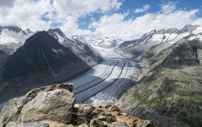 The Aletsch Glacier views from the Eggishorn during a hike