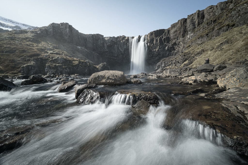 Gufufoss waterfall is a great stop during Iceland Ring Road Campervan Trip