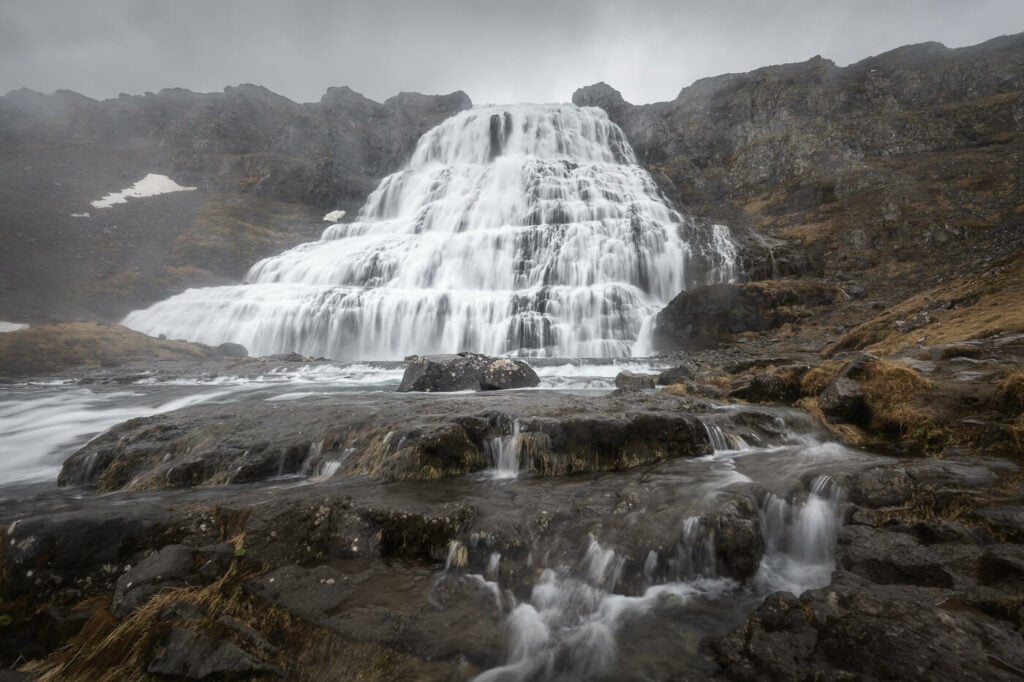 The Dinjndi waterfall was the first stop on my Iceland Campervan road trip