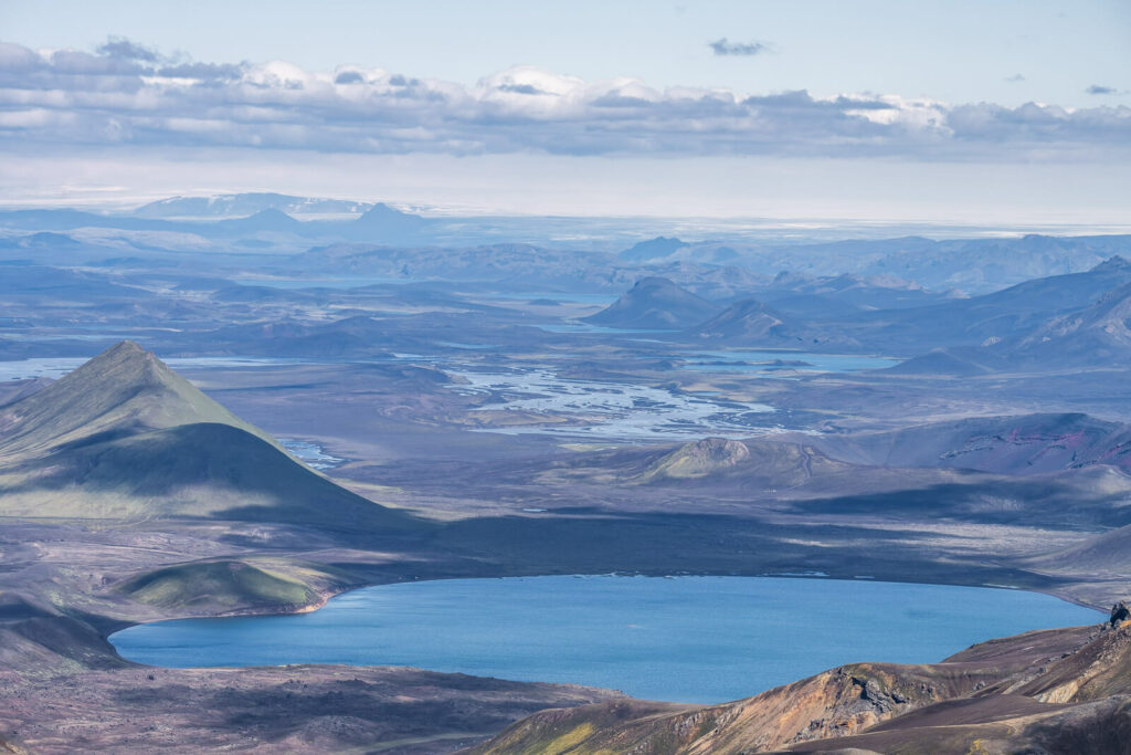 lake in the highlands of Iceland that can be seen from the top of Haalda