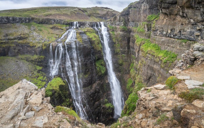 Glymur, a waterfall you can only hike to in the West of Iceland.