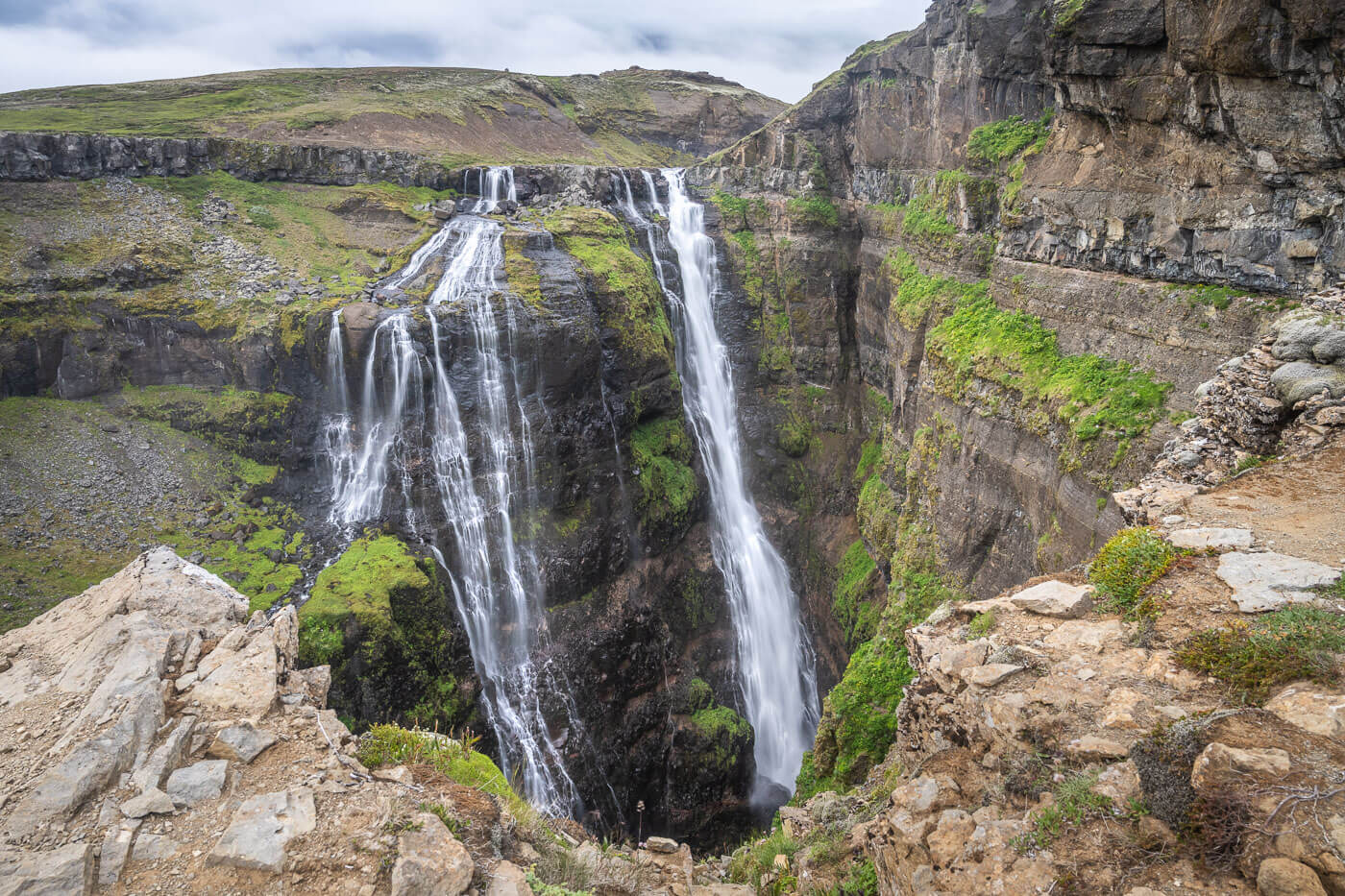 Glymur, a waterfall you can only hike to in the West of Iceland.