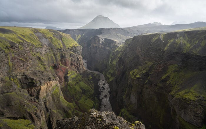 Viewpoint of the west side of the Markarfljótsgljúfur Canyon in Iceland