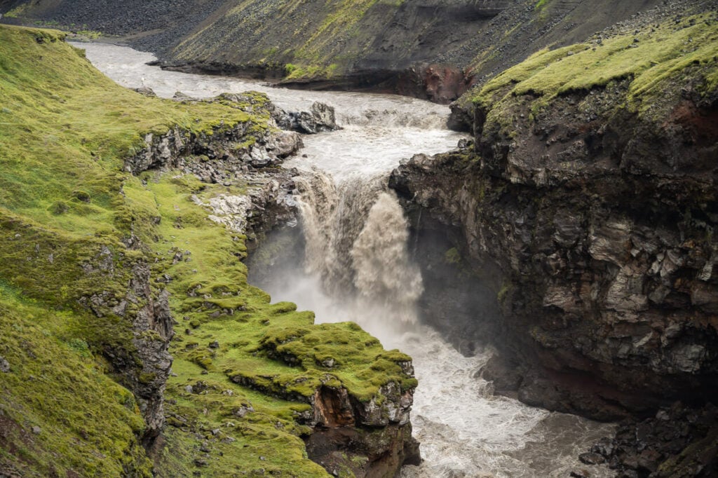 Markarfljót river waterfall