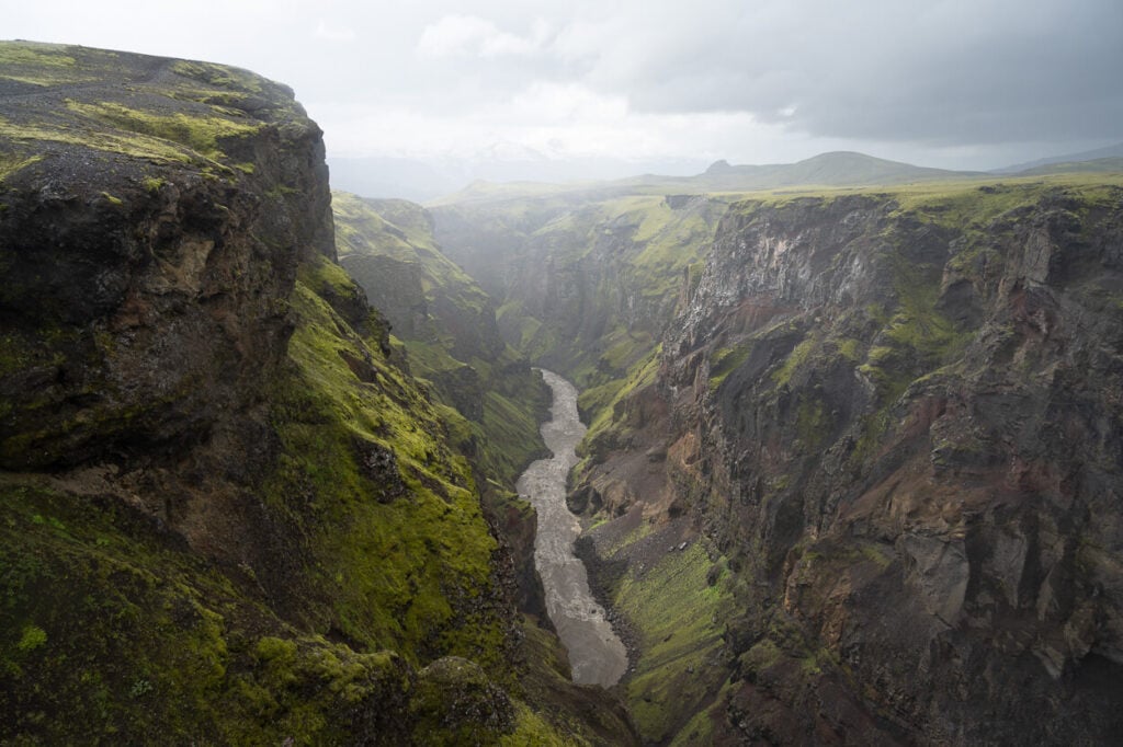 Markarfljótsgljúfur Canyon East side viewpoint you can only hike to