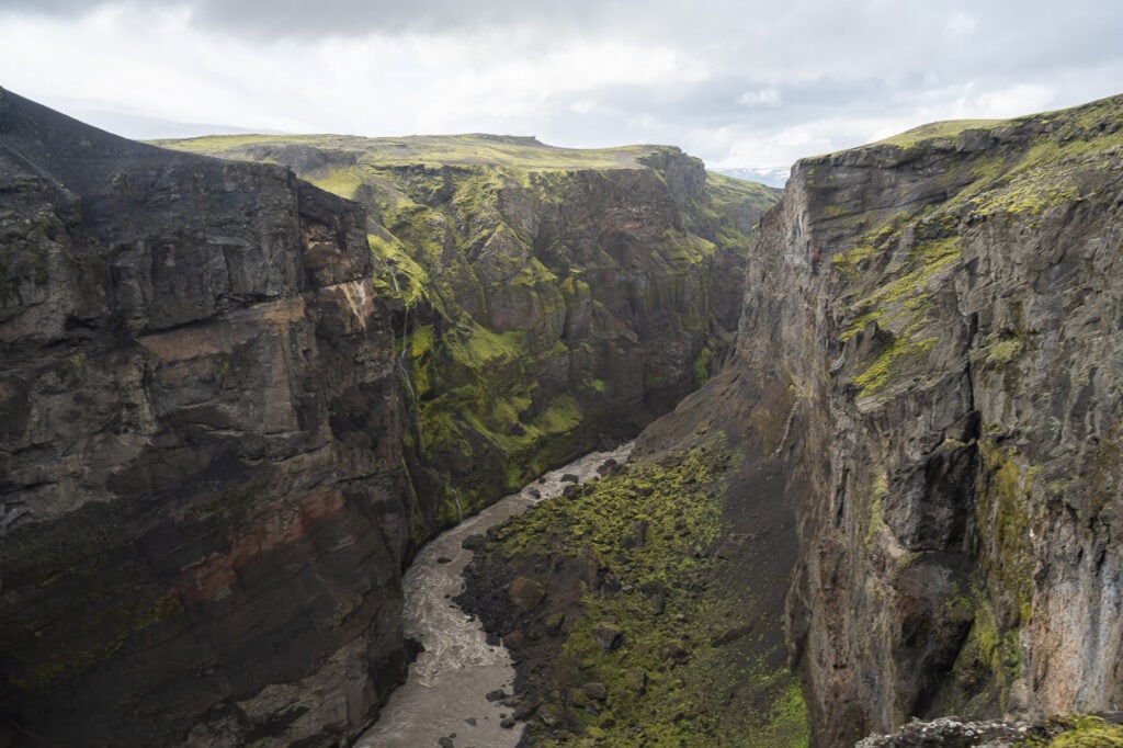 Markarfljótsgljúfur canion view toward south