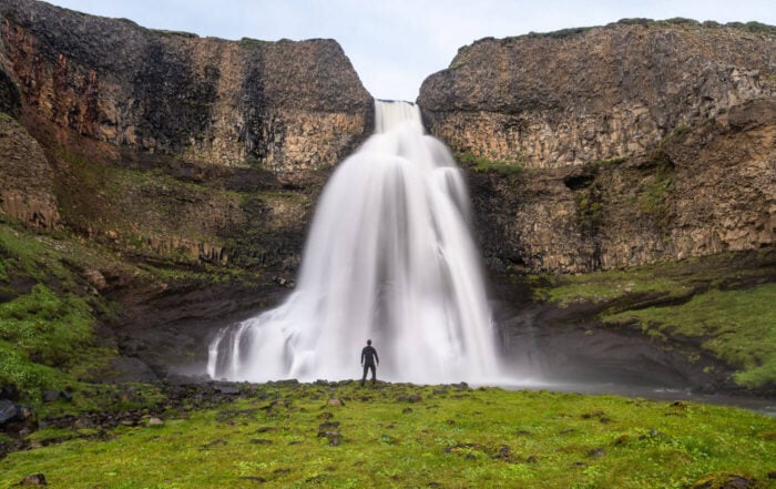 Bergárfoss Waterfall in North Iceland