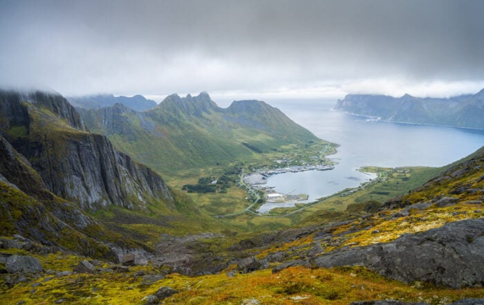 View of the Senja mountains form the Hike to Roalden