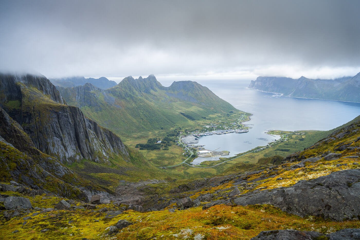 View of the Senja mountains form the Hike to Roalden