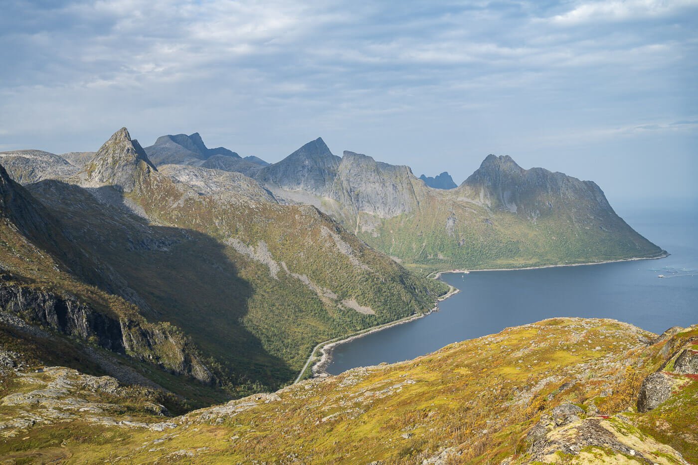 Jagged mountains of the island d of Senja