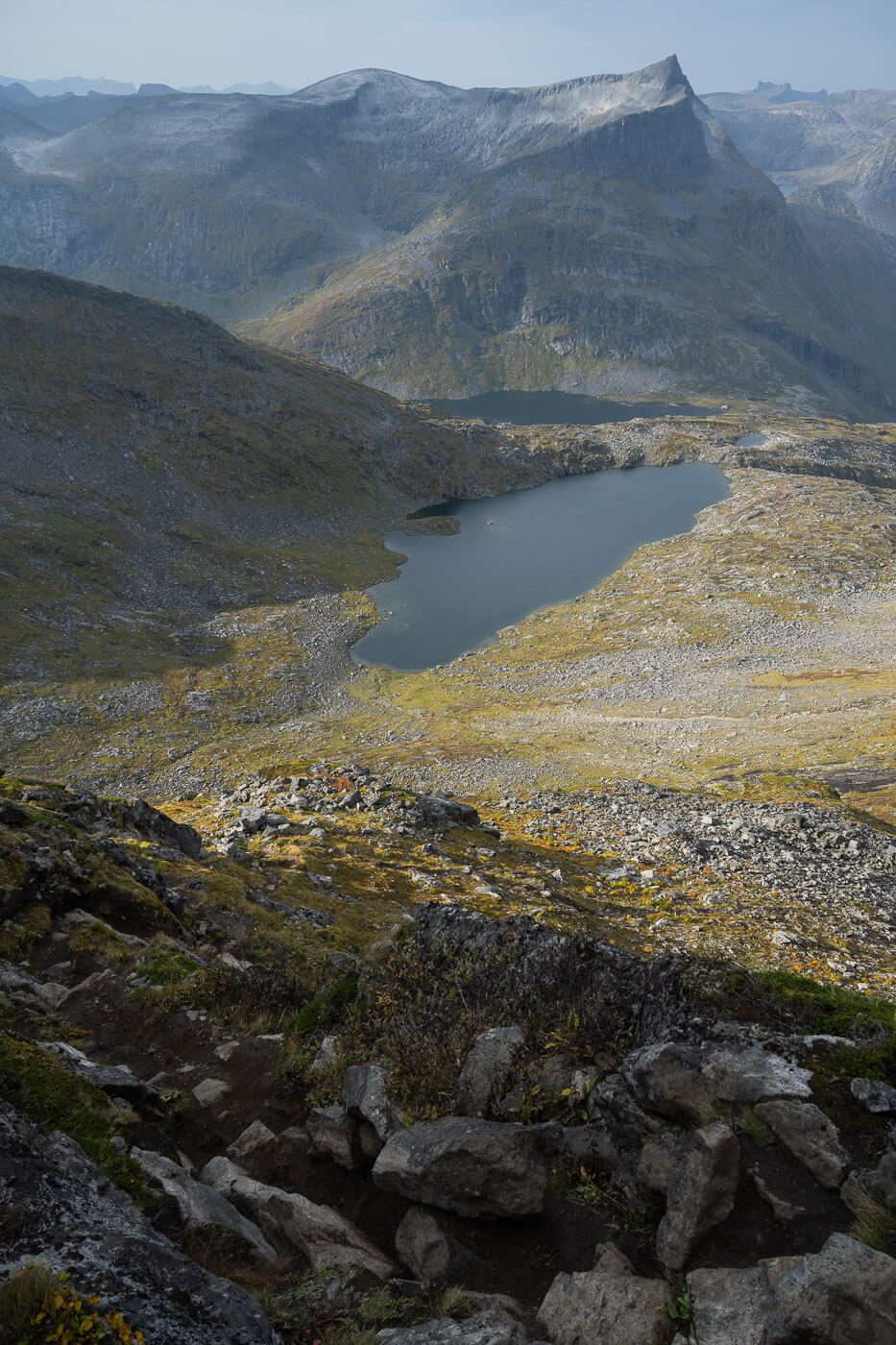 Breidtindvatnet a lake below the Breidtinden summit