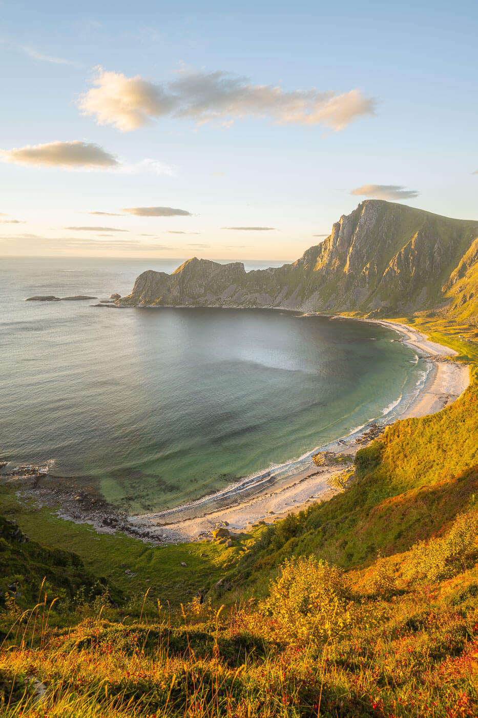 Høyvika beach sunset