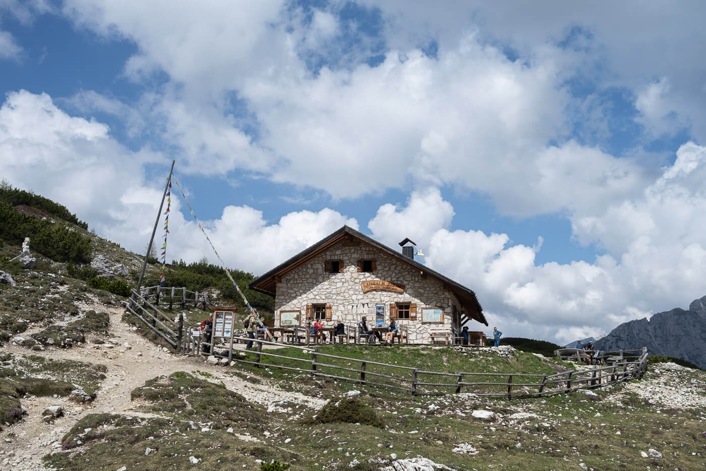 Malga Langalm, a hut in the Dolomites