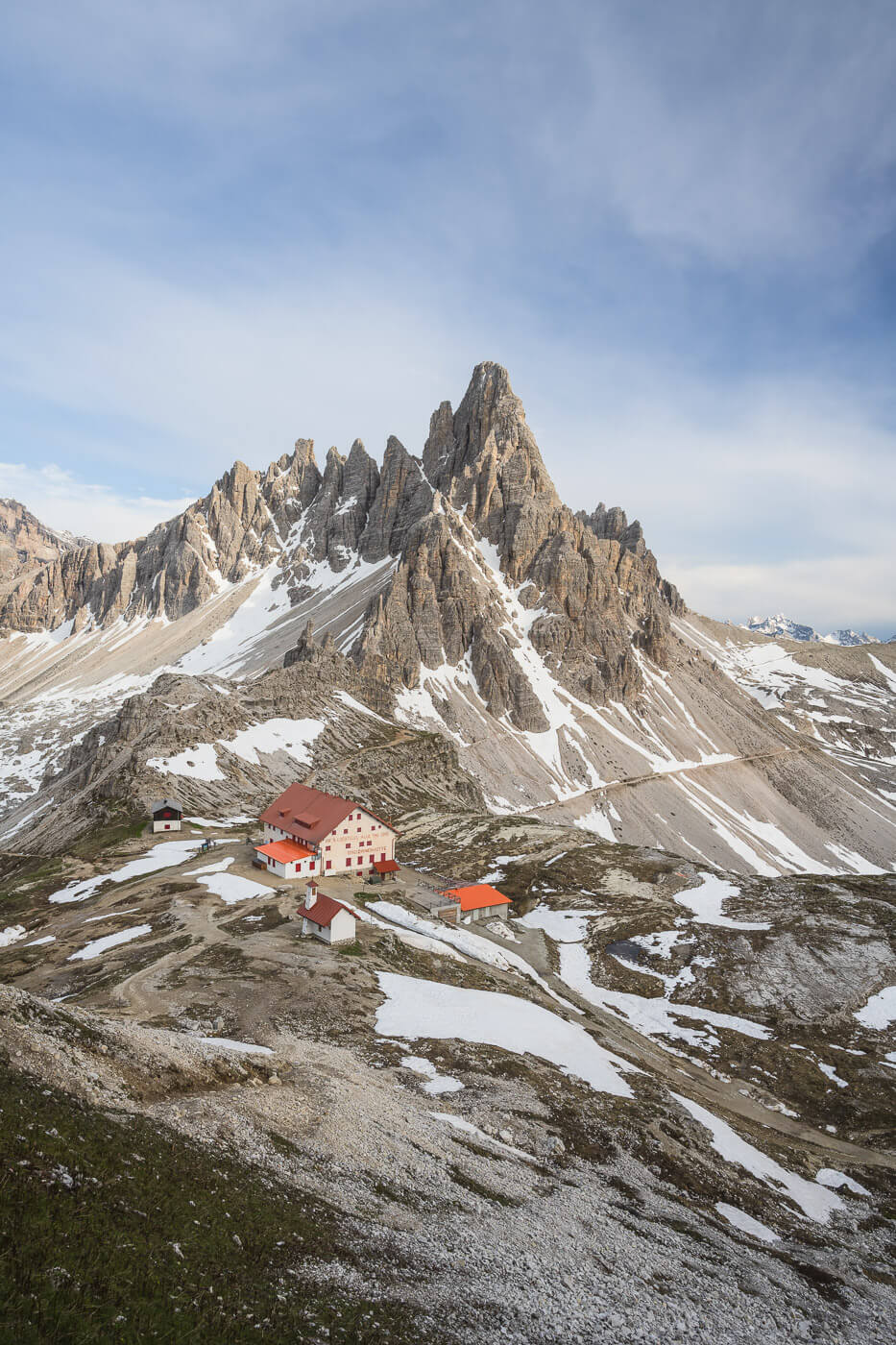 View of Monte Paterno above Rifugio Locatelli.