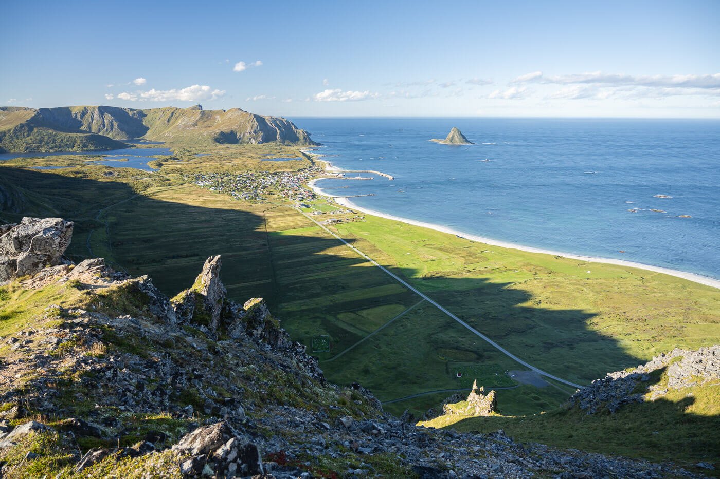 View of Andoya's beaches from the top of Røyken