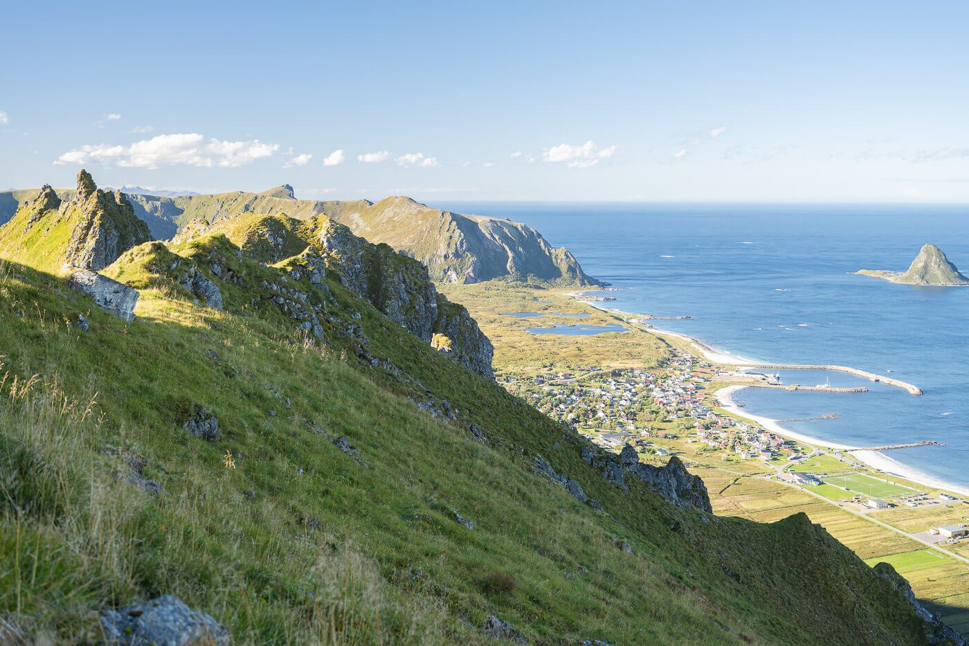 Panoramic view of Andoya's coastline from the top of Ramnan