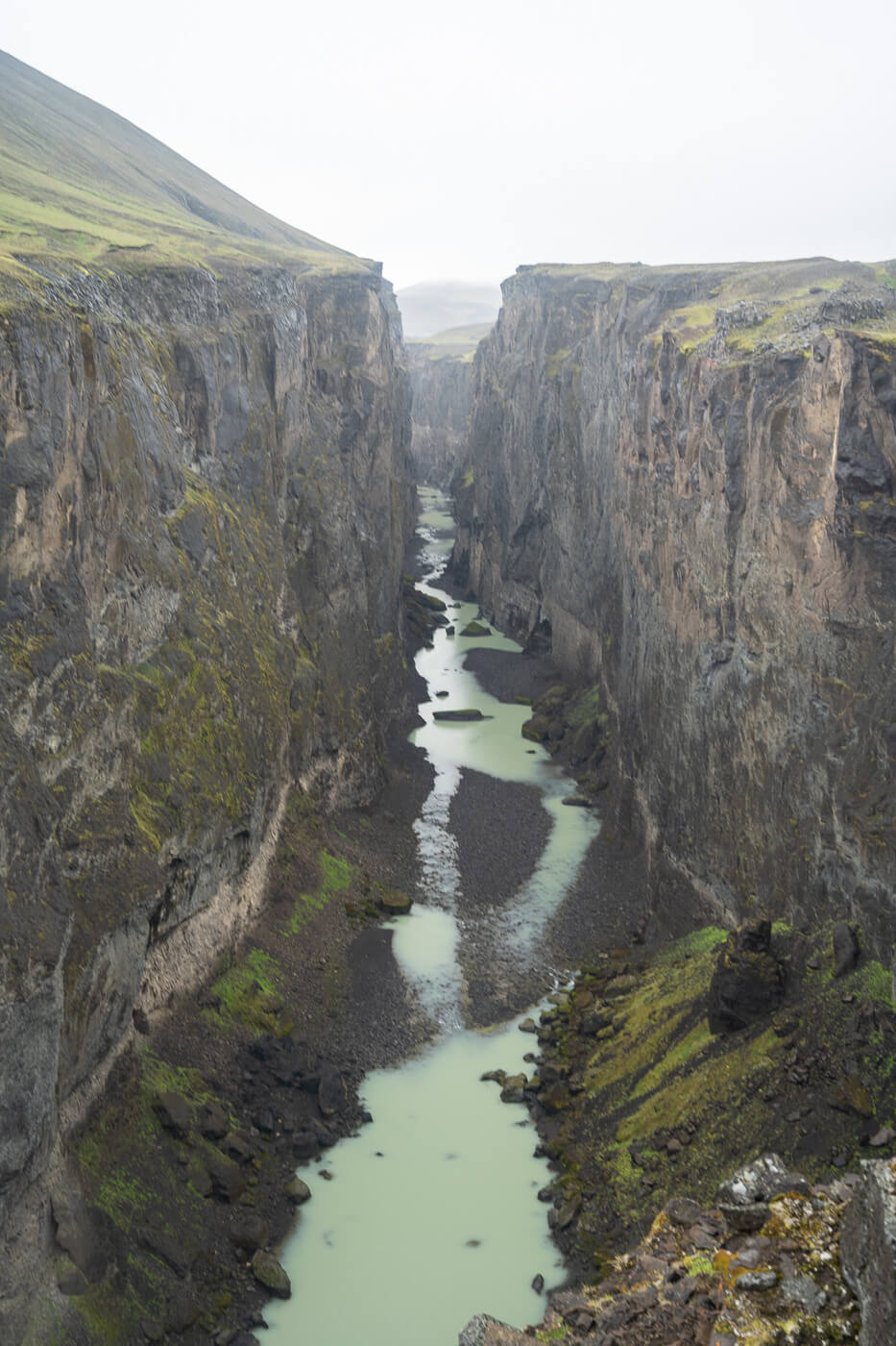 Hafrahvammagljufur Canyon view from the observation deck