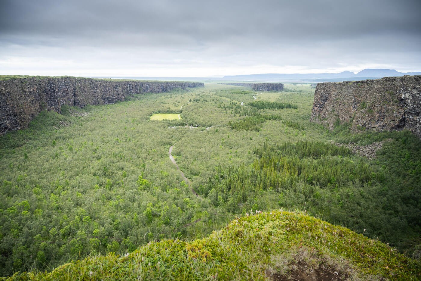 View of cliffs in north Iceland.