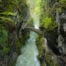View of Saut de Brot in Gorge de L'Areuse, a narrow canyon you csn hike to in Switzerland.