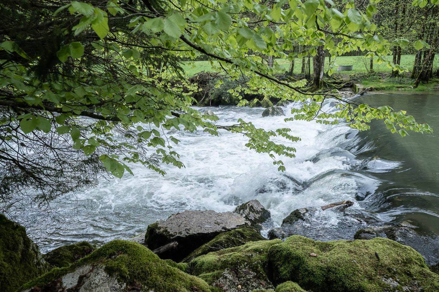 Small waterfall on the Areuse river