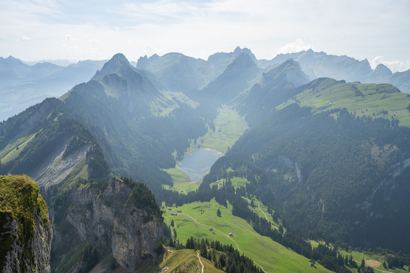 panoramic view of the landscape visible from the top of Hoher Kasten