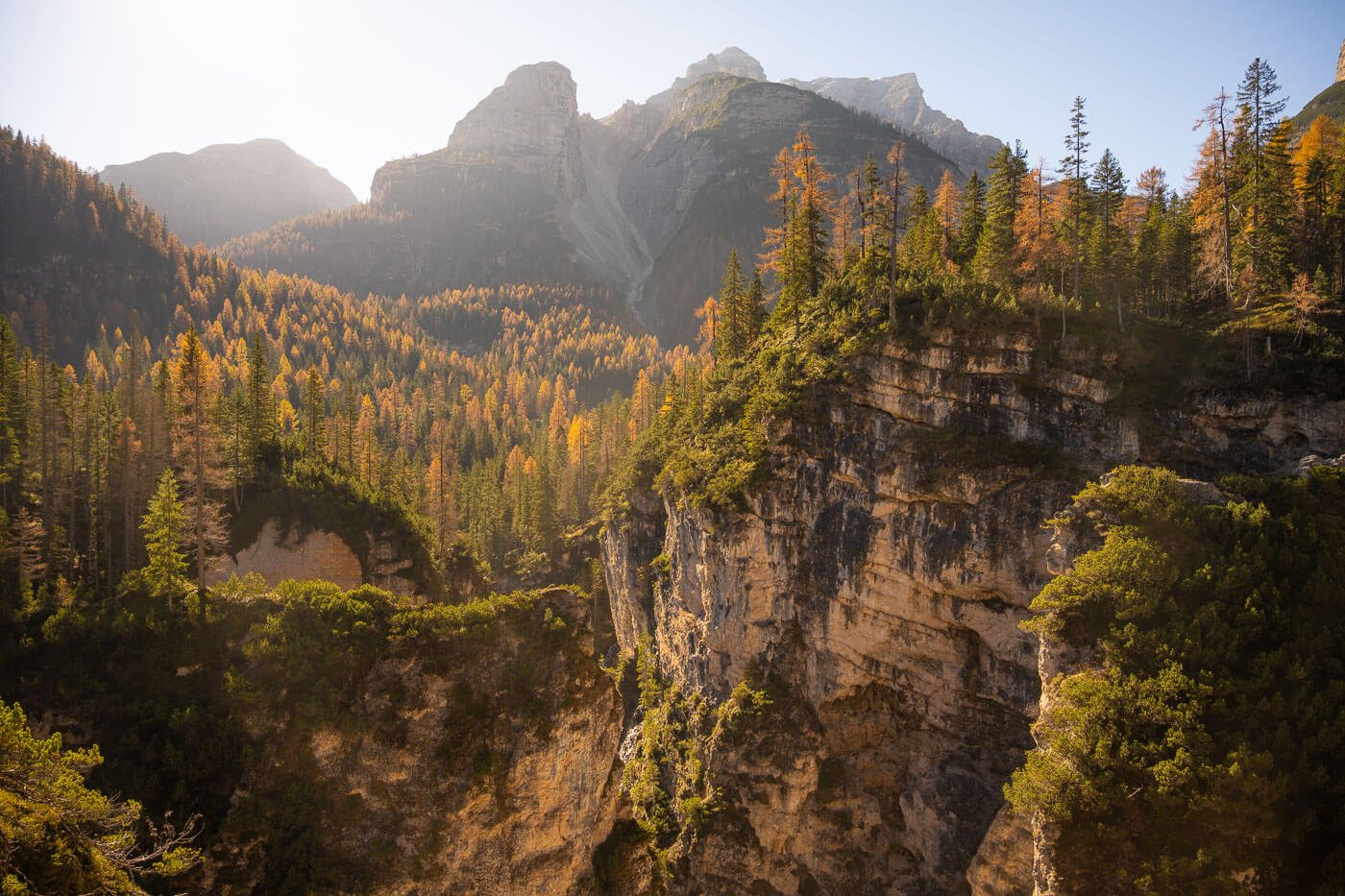 View from Ponte Alto on the Cascate di Fanes Hike