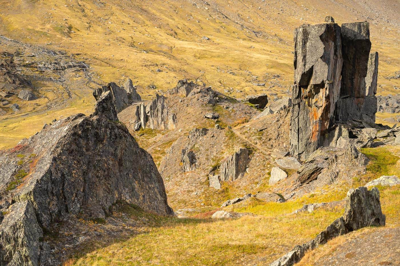Rock formation resembling a sphinx in the mountains Sweden