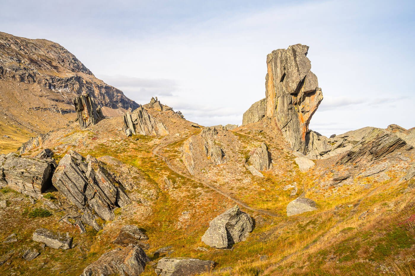 Svensk Fjällsphinx, a rock formation resembling a sphinx in Sweden near Abisko