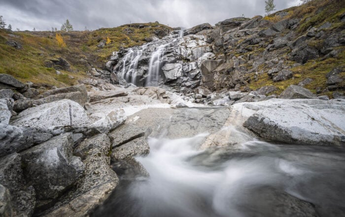 Laktajakk Waterfall near Abisko