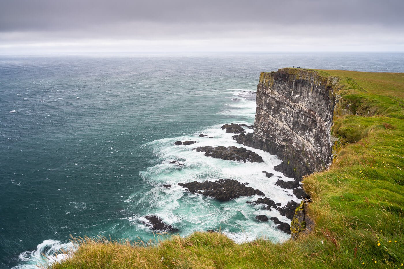 View of Sea Cliffs with the Ocean below them.