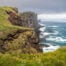 View of the coastline from a hike to the cliff in Látrabjarg in the Westfjords of Iceland