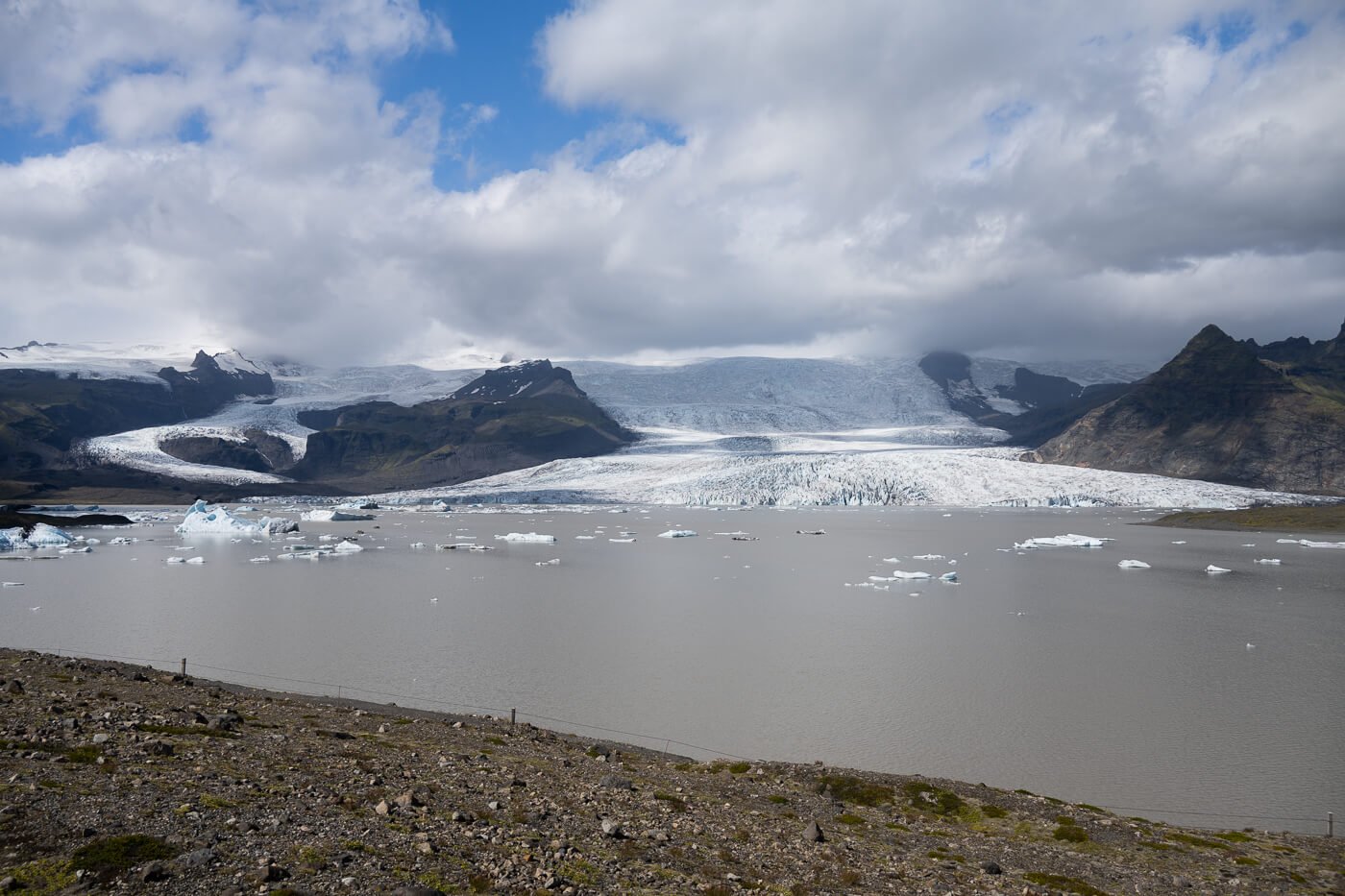 View of a glacier lagoon in Iceland.