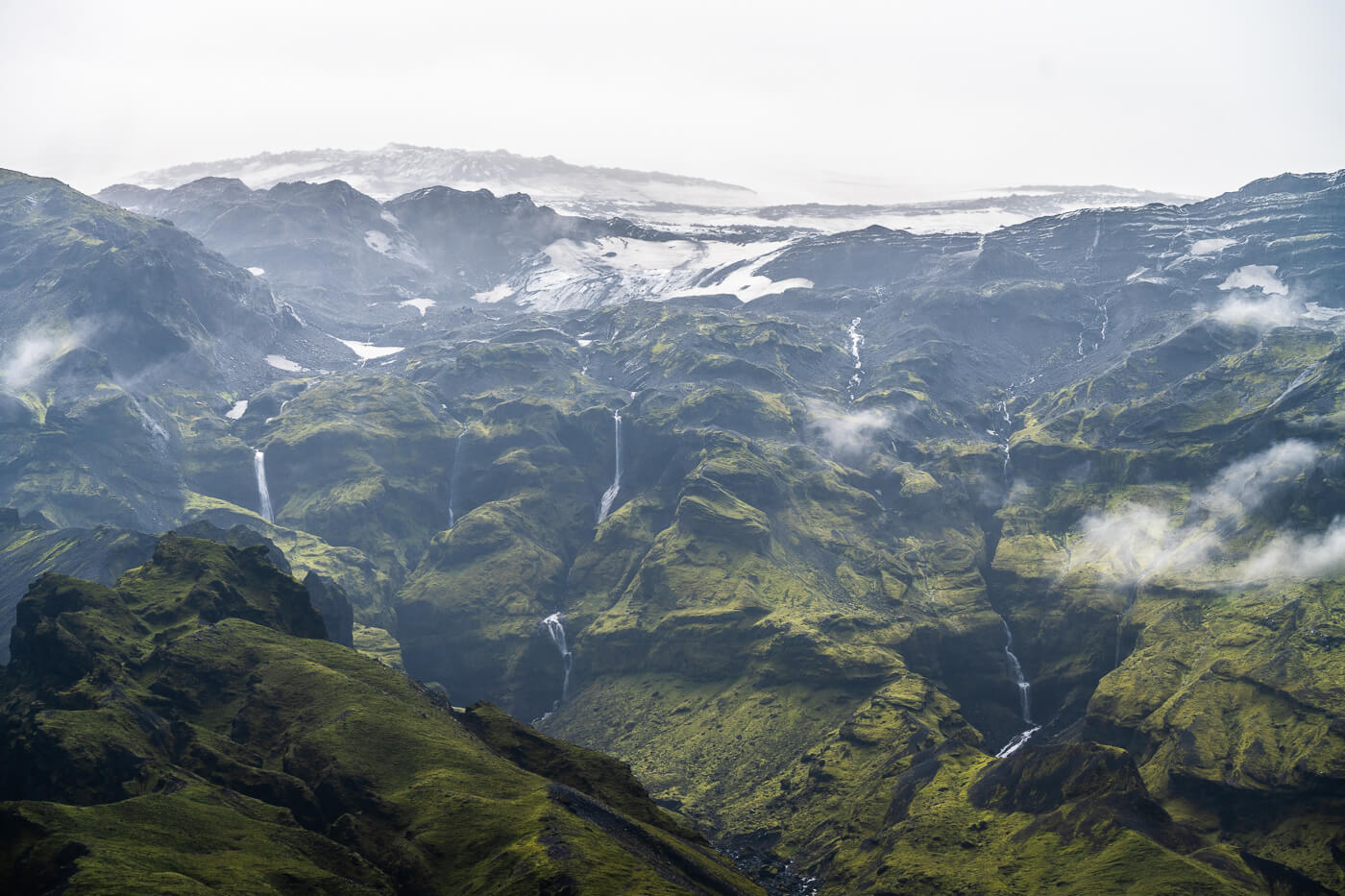 Glaciers and Waterfalls near Þórsmörk