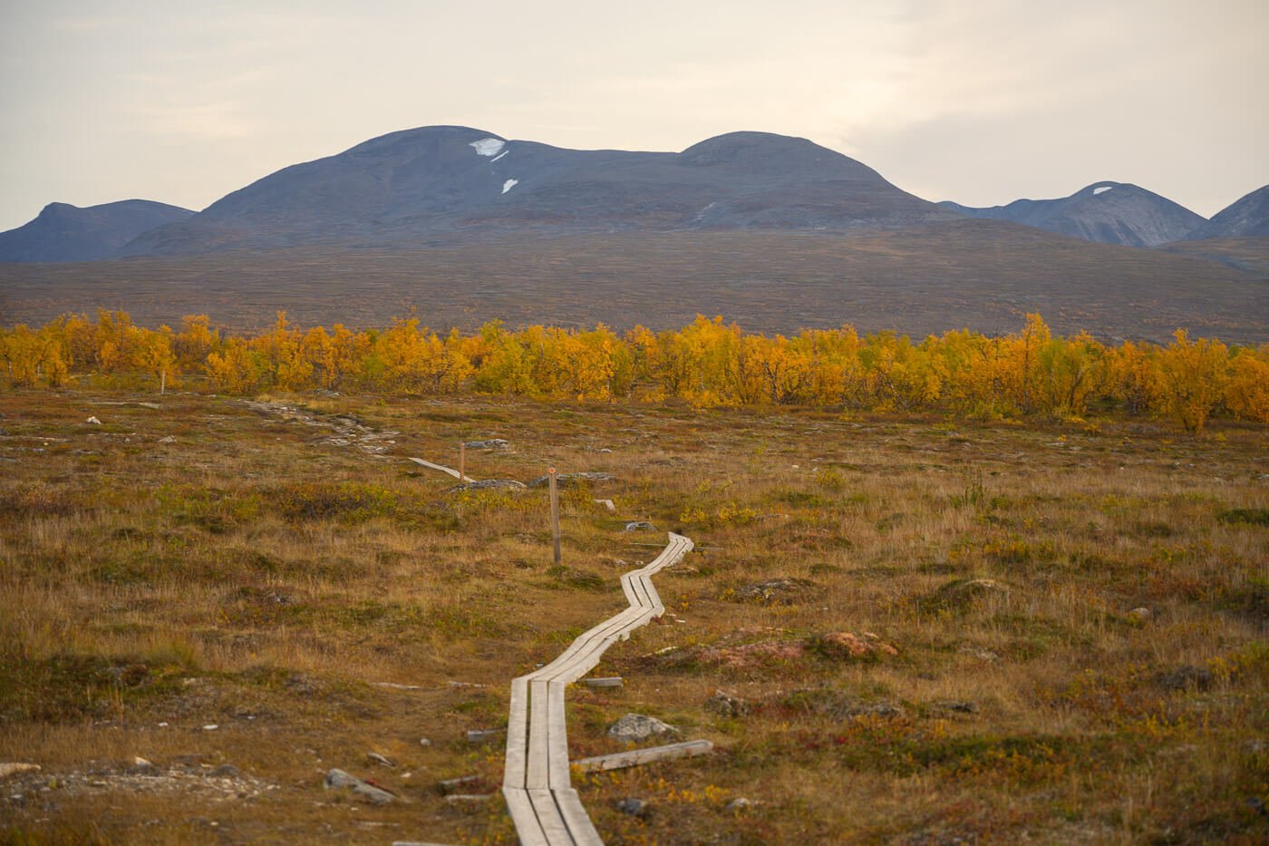 Njakajaure Trail in Abisko in autumn