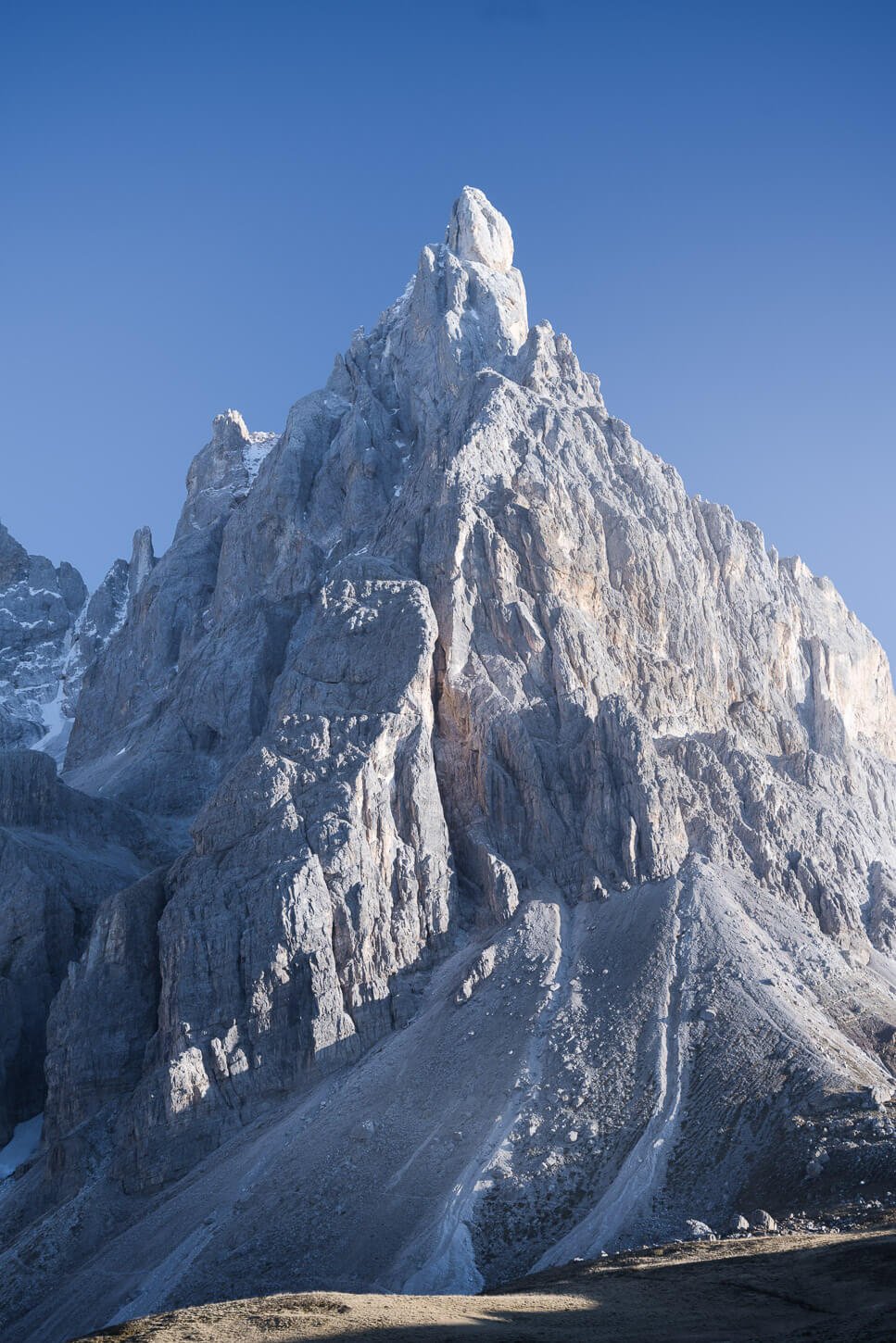 View of CImon della pala in the dolomites