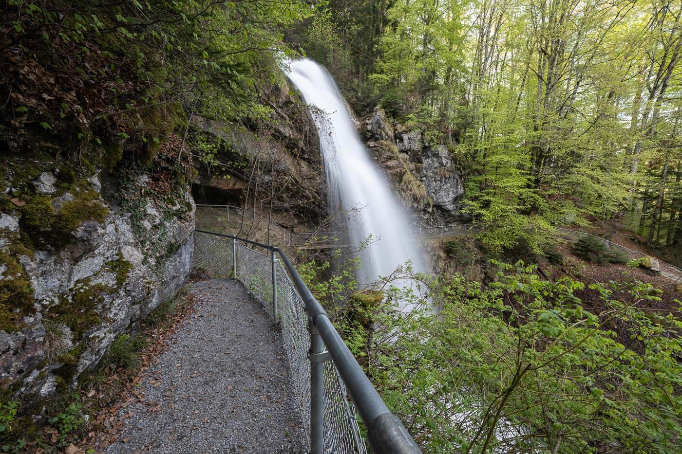 waterfall you can walk behind in switzerland