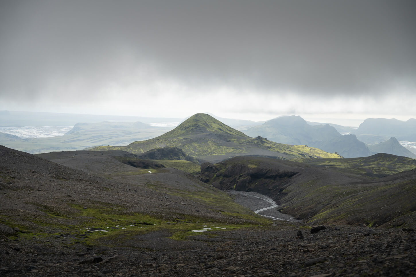 View of the Mælifell mountain in Thakgil