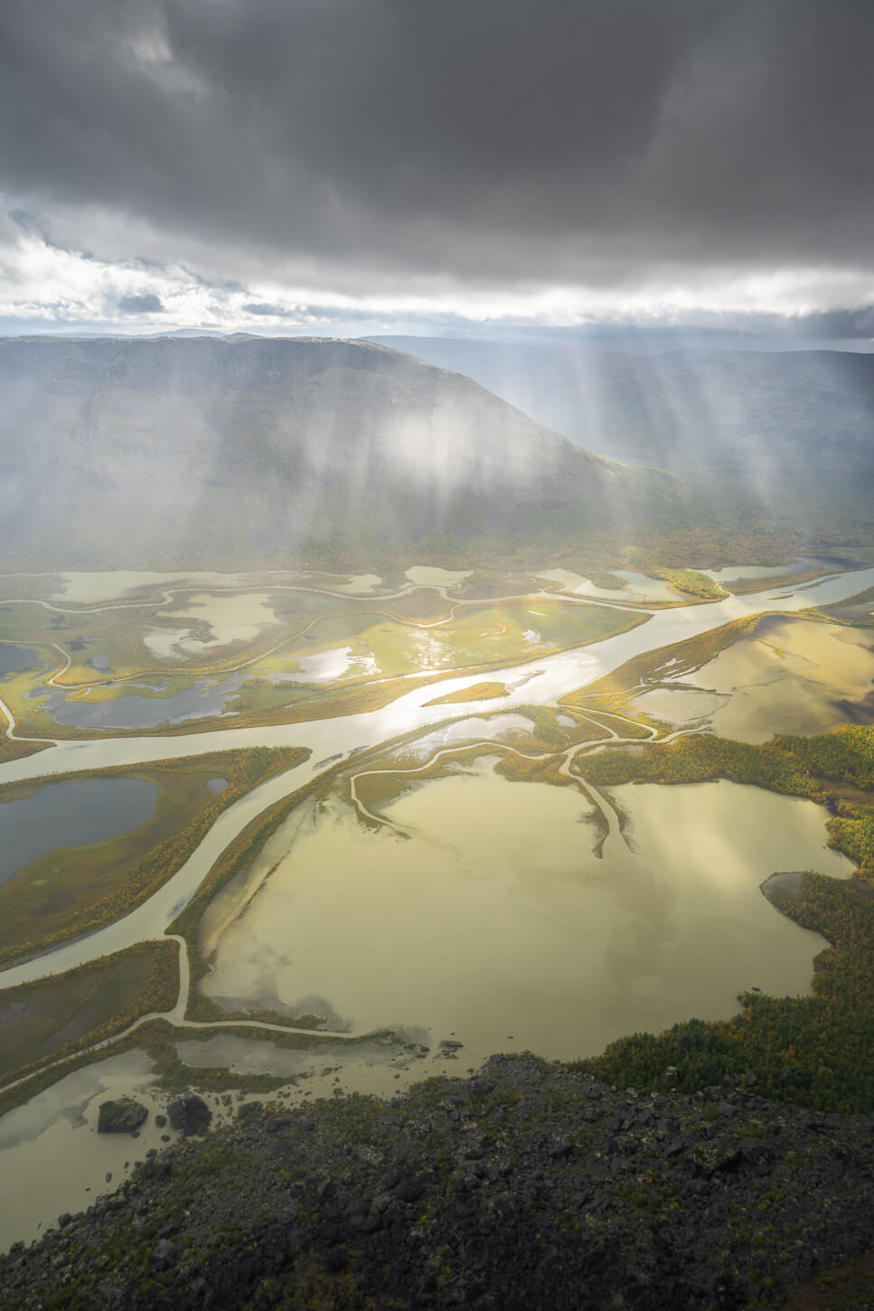 Dramatic light above the Rapadalen valley in the Sarek National Park
