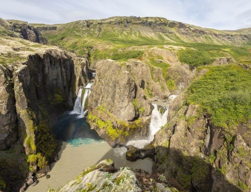 Hvítárfoss and Núpsárfoss, Twin Waterfalls in the South of Iceland