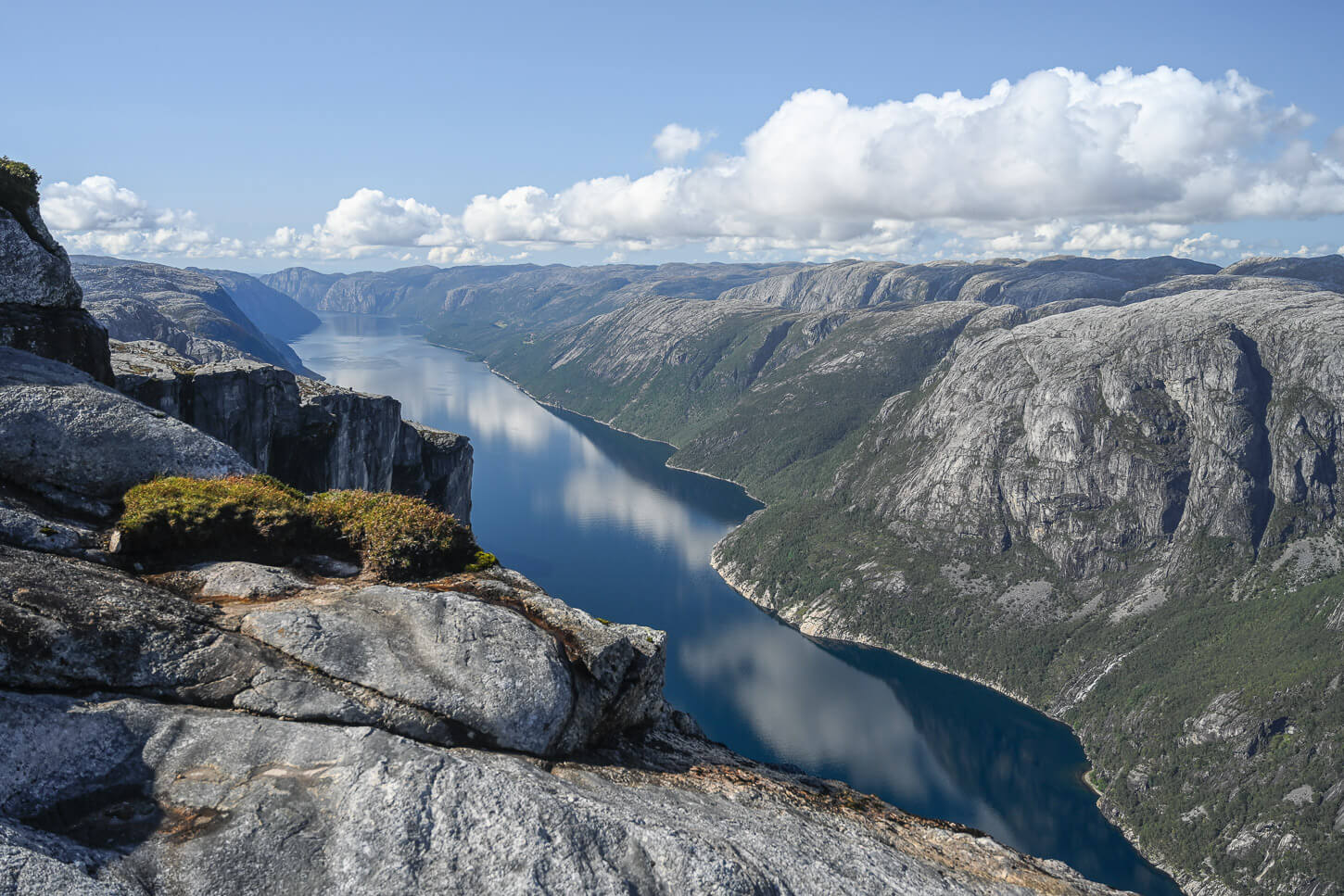 View of Lisefjord from the Nesatindane viewpoint.