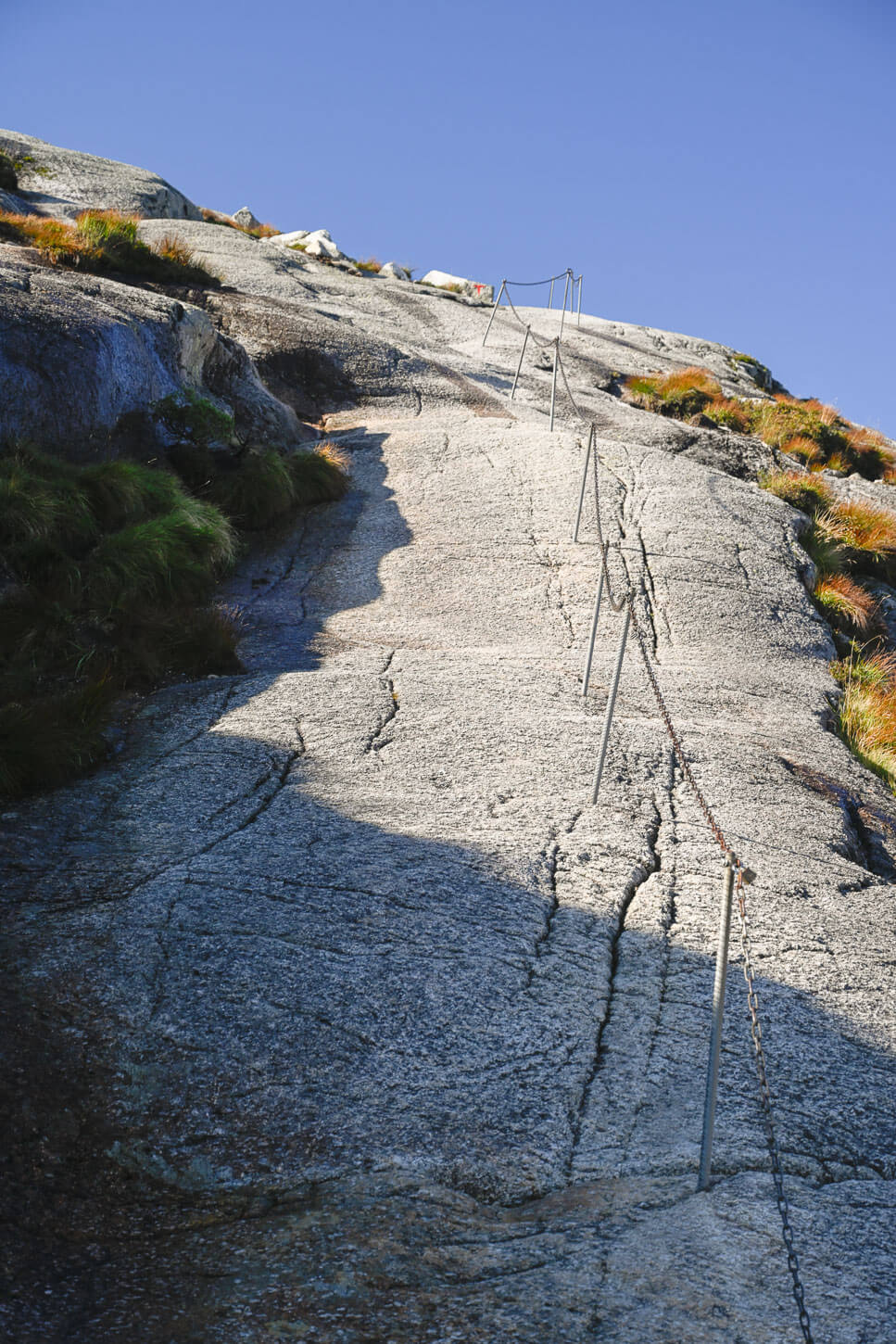 Kjeragbolten steep trail section with chains