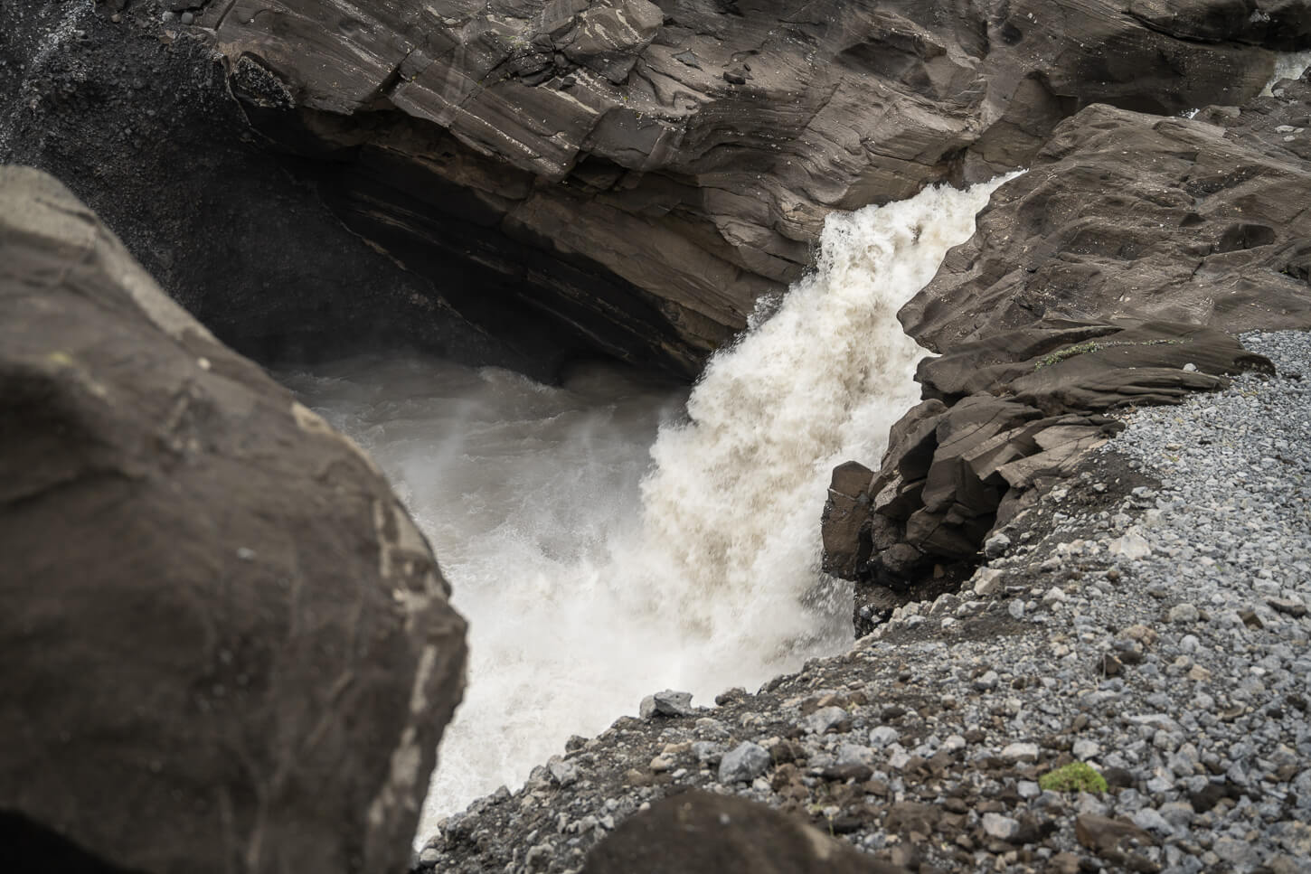 Waterfall in the highlands of iceland