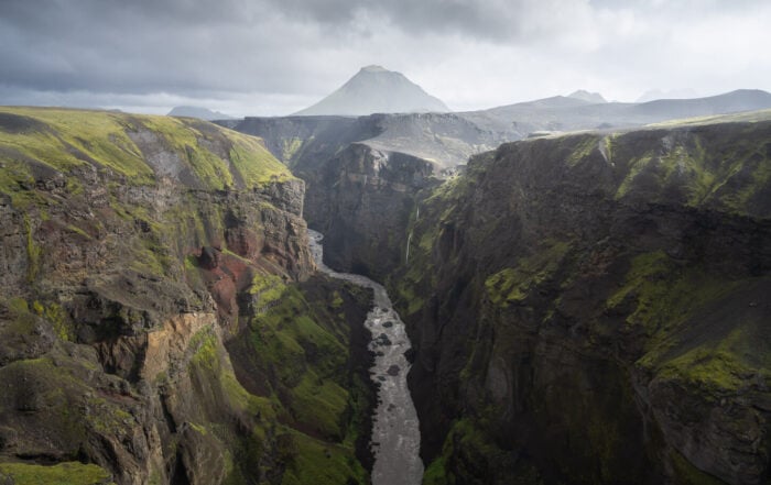 View of the Markarfljótsgljúfur Canyon, one of the best and most scenic in Iceland.