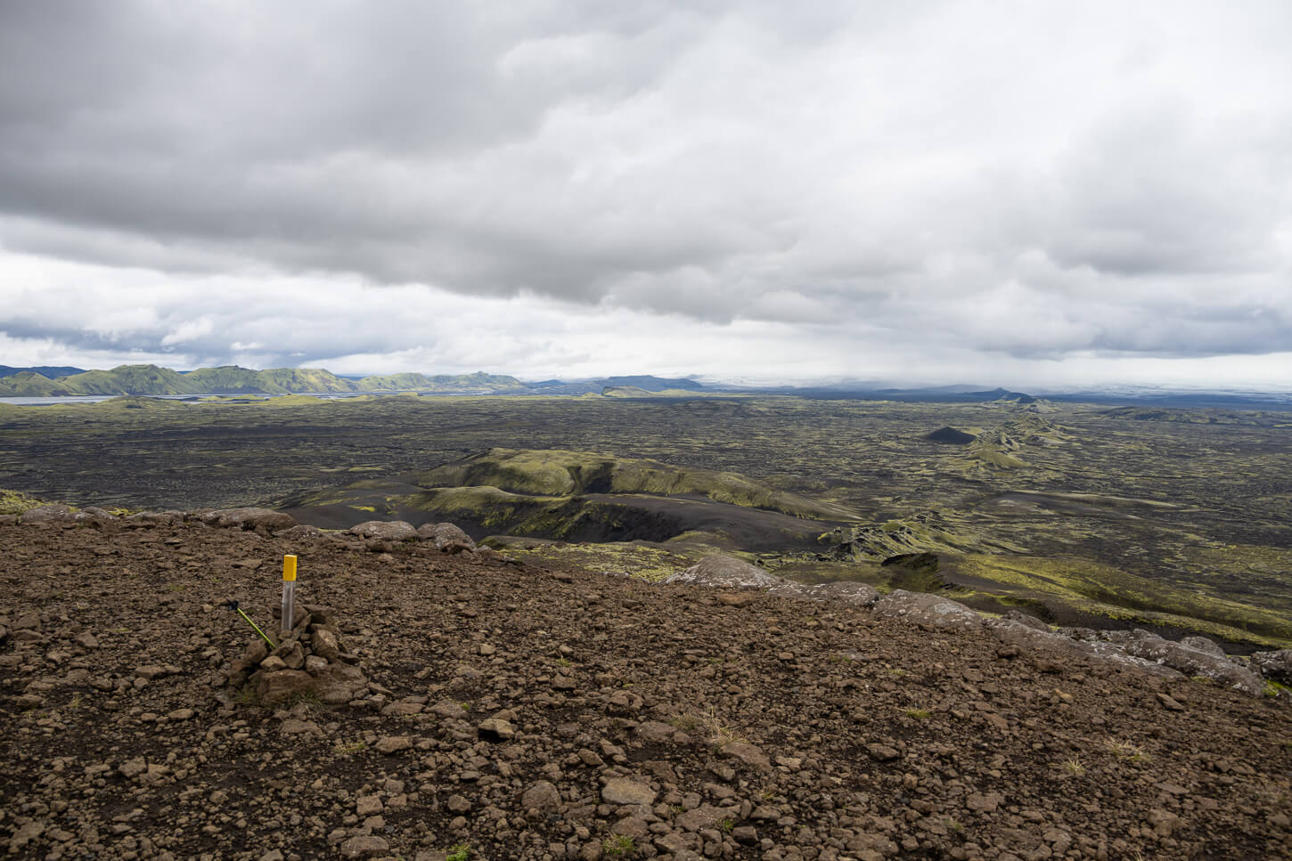 Panoramic view of the landscape from the top of mount Laki