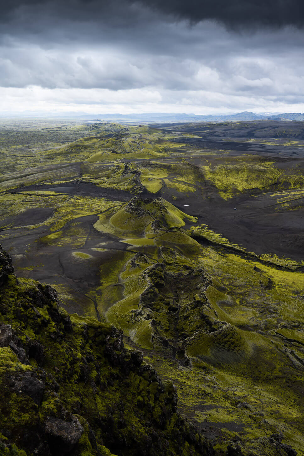 View of the Laki Craters, or Lakagígar, from the viewpoint you can only hike to atop of Mount Laki.