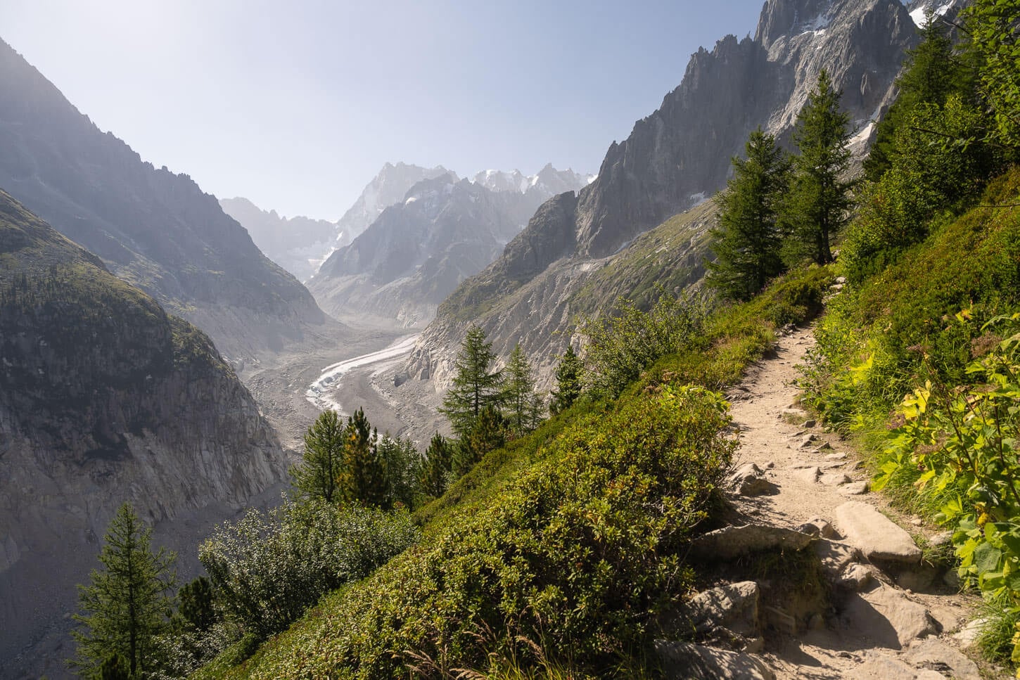 View of Mer de Glace from the Trail