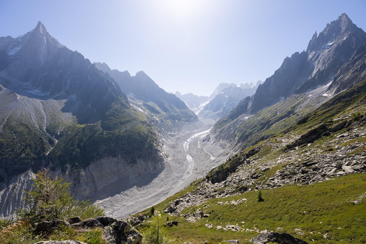 View of mer de glace from the hike on the Grand Balcon Nord Trail