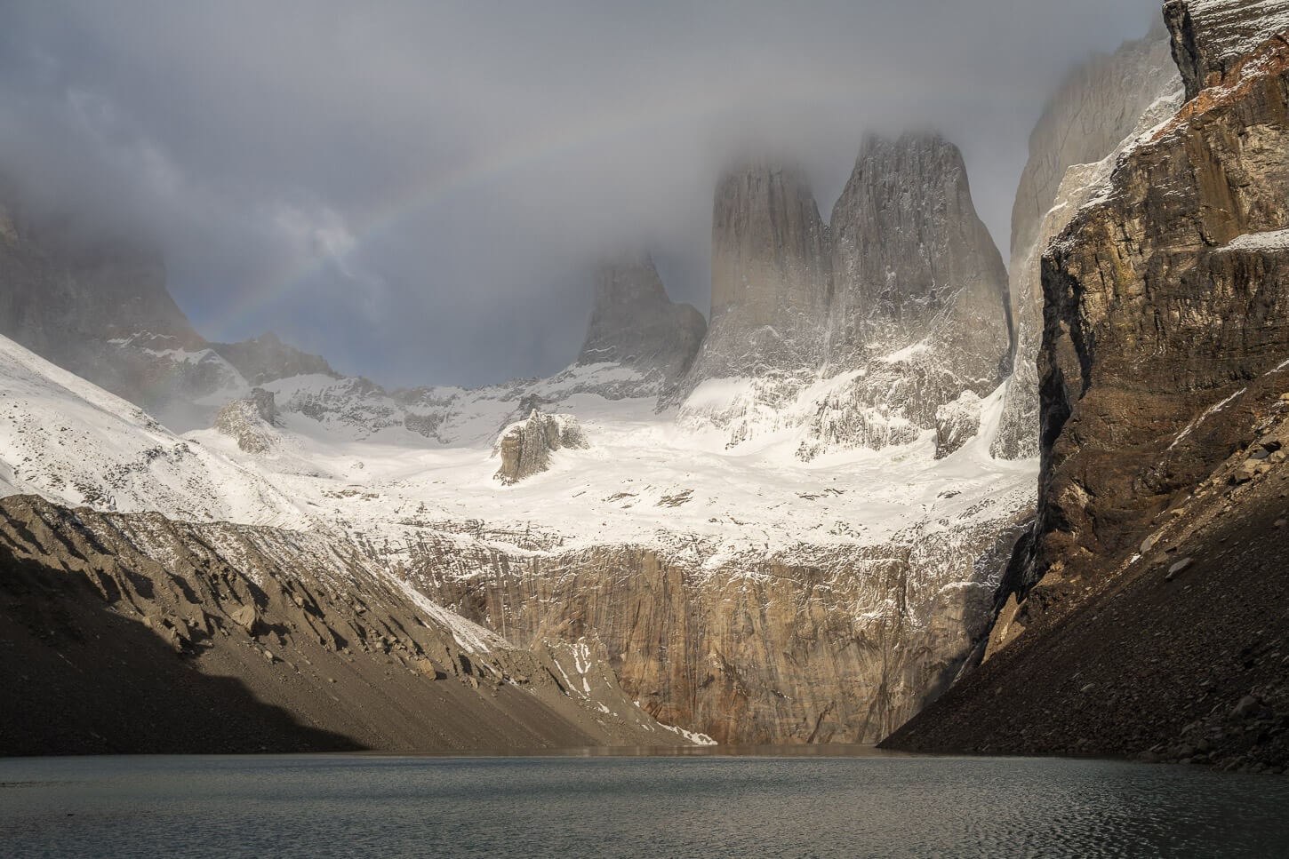 Rainbow at mirador base torres.